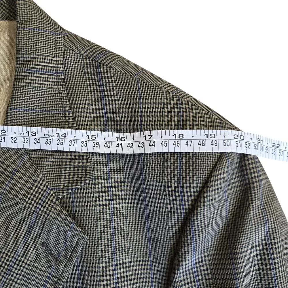 L.L.BEAN Men Vtg 90s Preppy English Countryside Grandpa Classic Plaid Blazer 46R